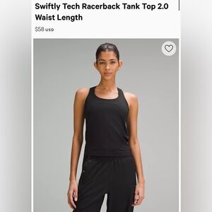 Swiftly Tech Racerback Tank Top 2.0 Waist Length